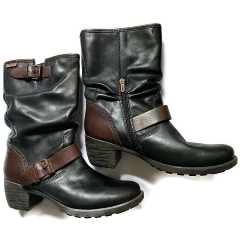 Pikolinos Black & Tan Biker Boot EU 38